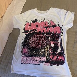 Kids White and Pink Graphic T-Shirt